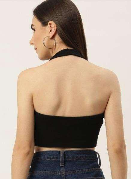 Ribbed Halter Neck Crop Top
