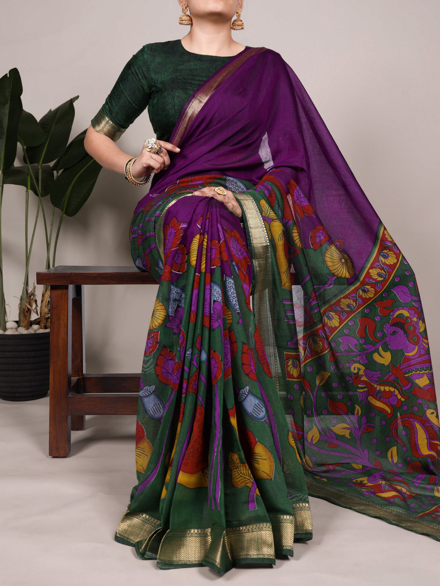 Chanderi Silk Saree For Women | Blooming Floral Design Soft Touch