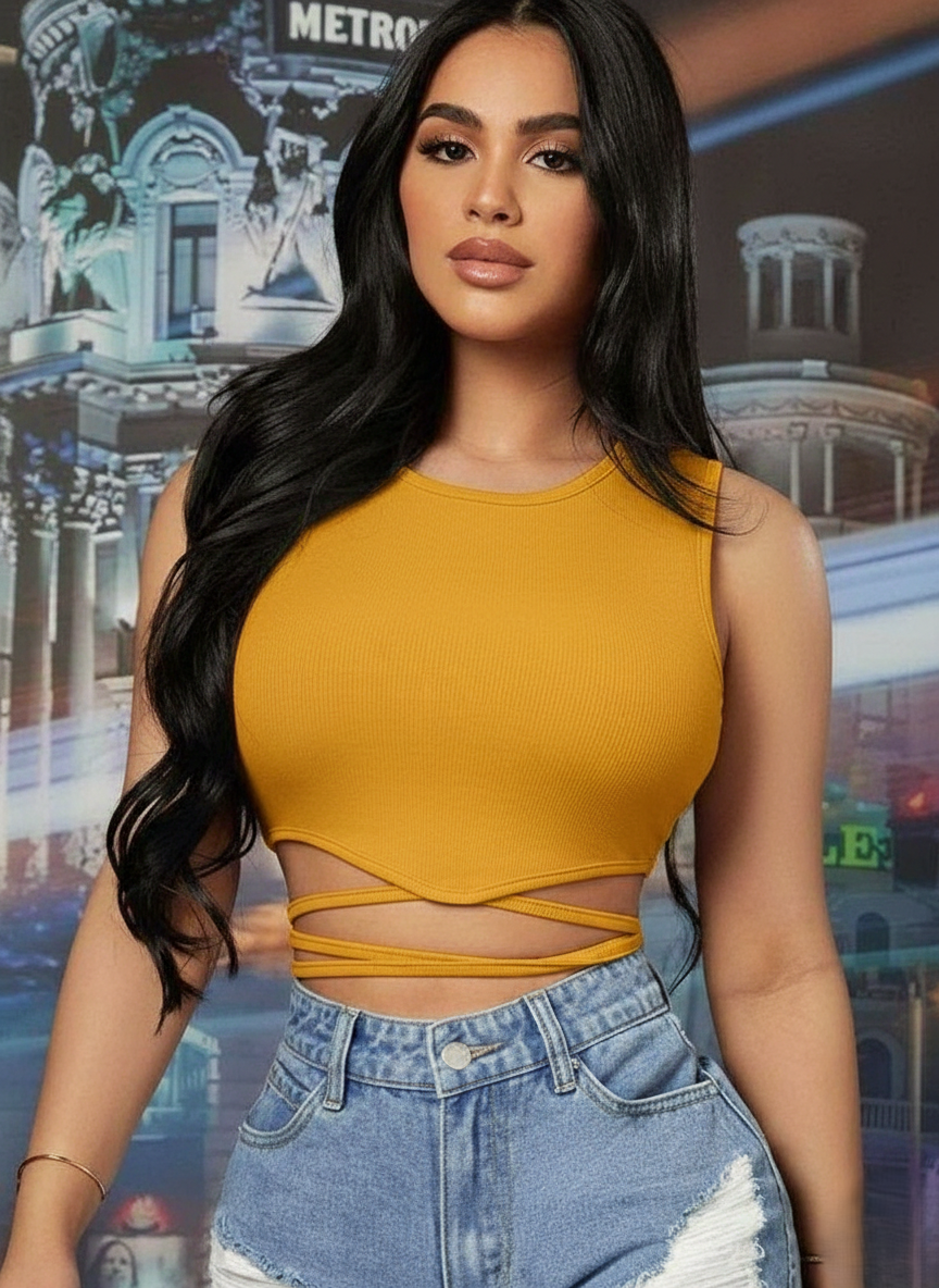 Criss-Cross Ribbed Crop Top