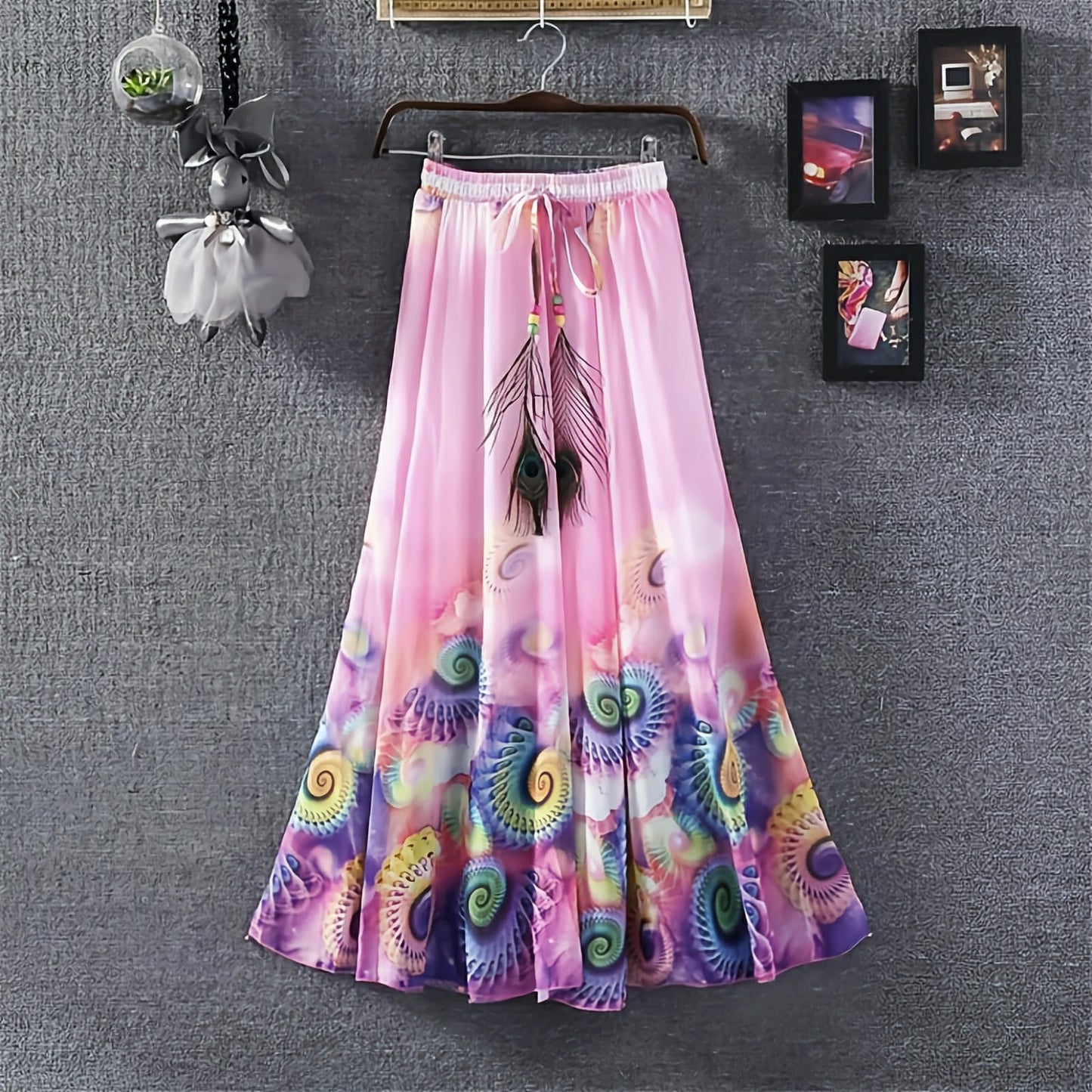 Women Printed Wrap Skirt