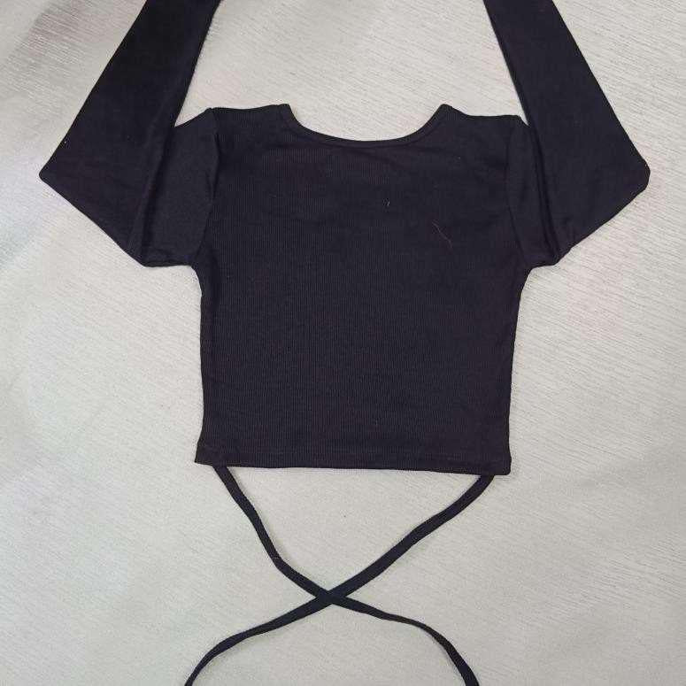 Rib-Knit Tie-Waist Crop Top