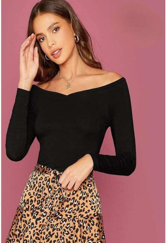 Off-the-Shoulder Long Sleeve Top