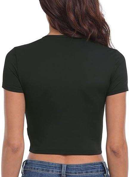 Ribbed Heart Cut-Out Tee Crop Top