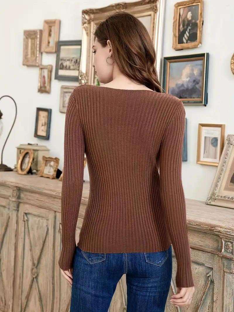 Criss-Cross Front Cut-Out Rib-Knit Long Sleeve Top