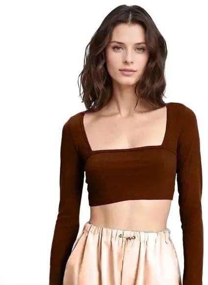 Square-Neck, Long-Sleeve Top