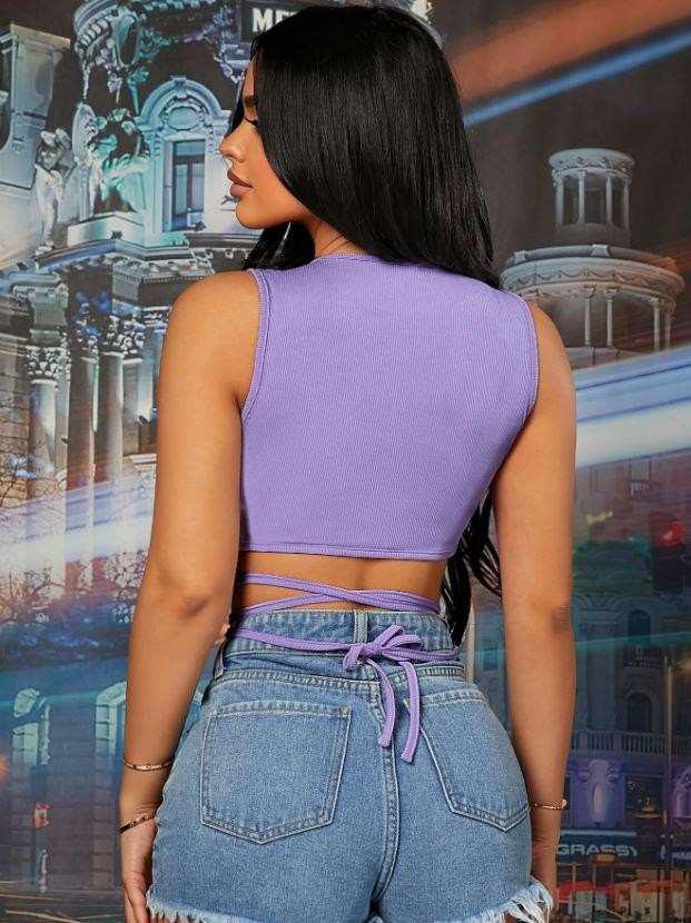 Criss-Cross Ribbed Crop Top