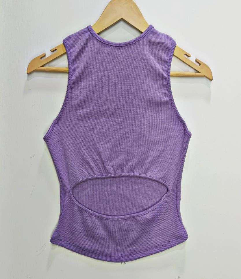 The Lilac Ribbed Cut-Out Tank