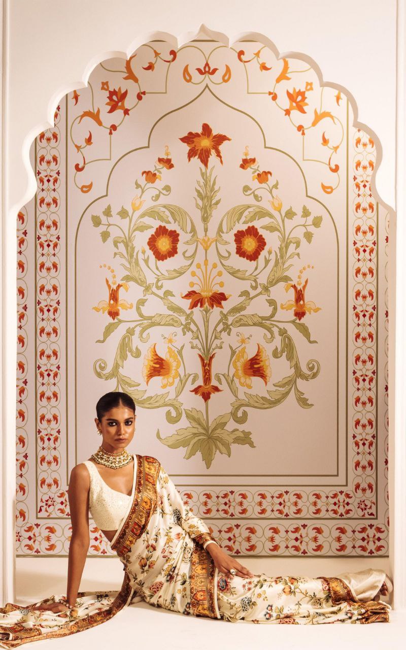 Digital Floral Print  Original Japan Satin (Devsena satin)