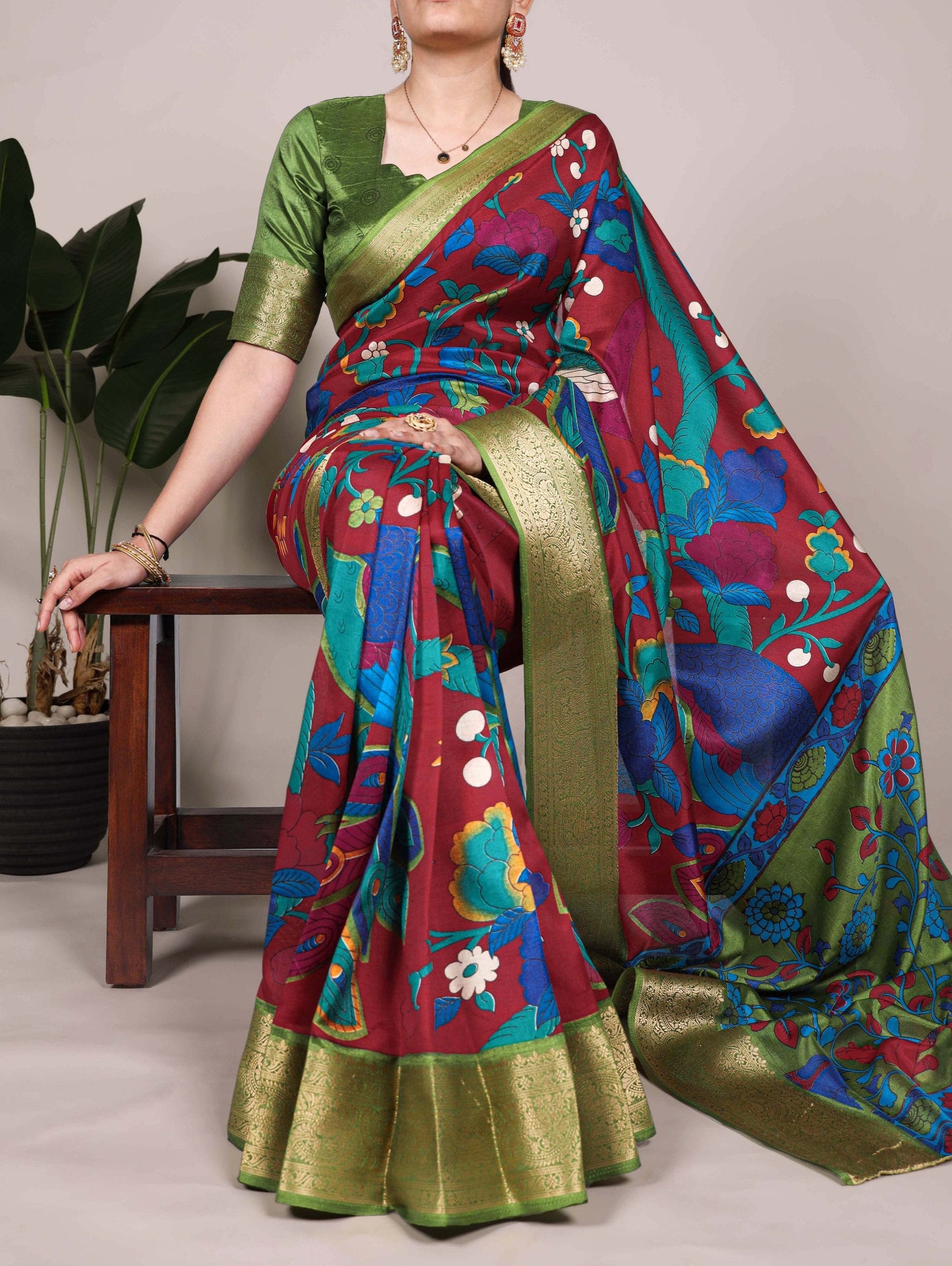 Tussar Silk With Viscose Border Premium Saree